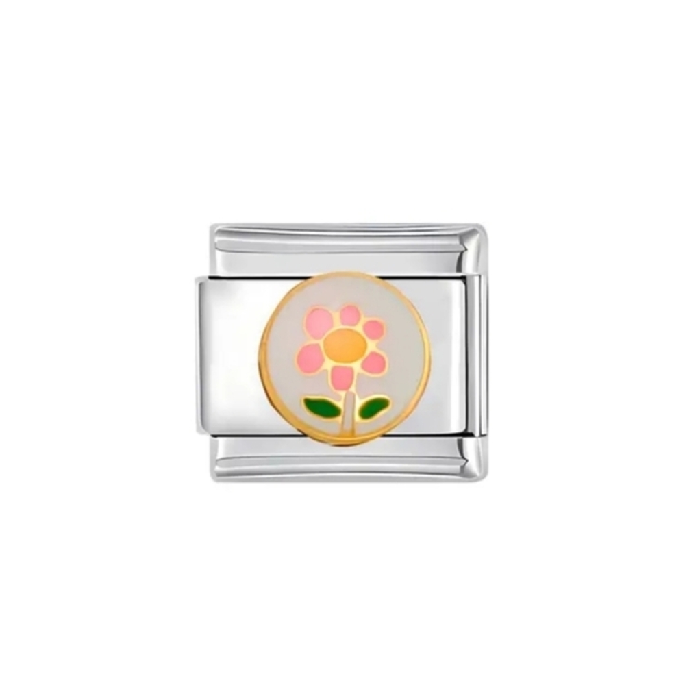 Italian‎ Charmlink Pink Flower 🌸 for Charm Bracelet 9mm
